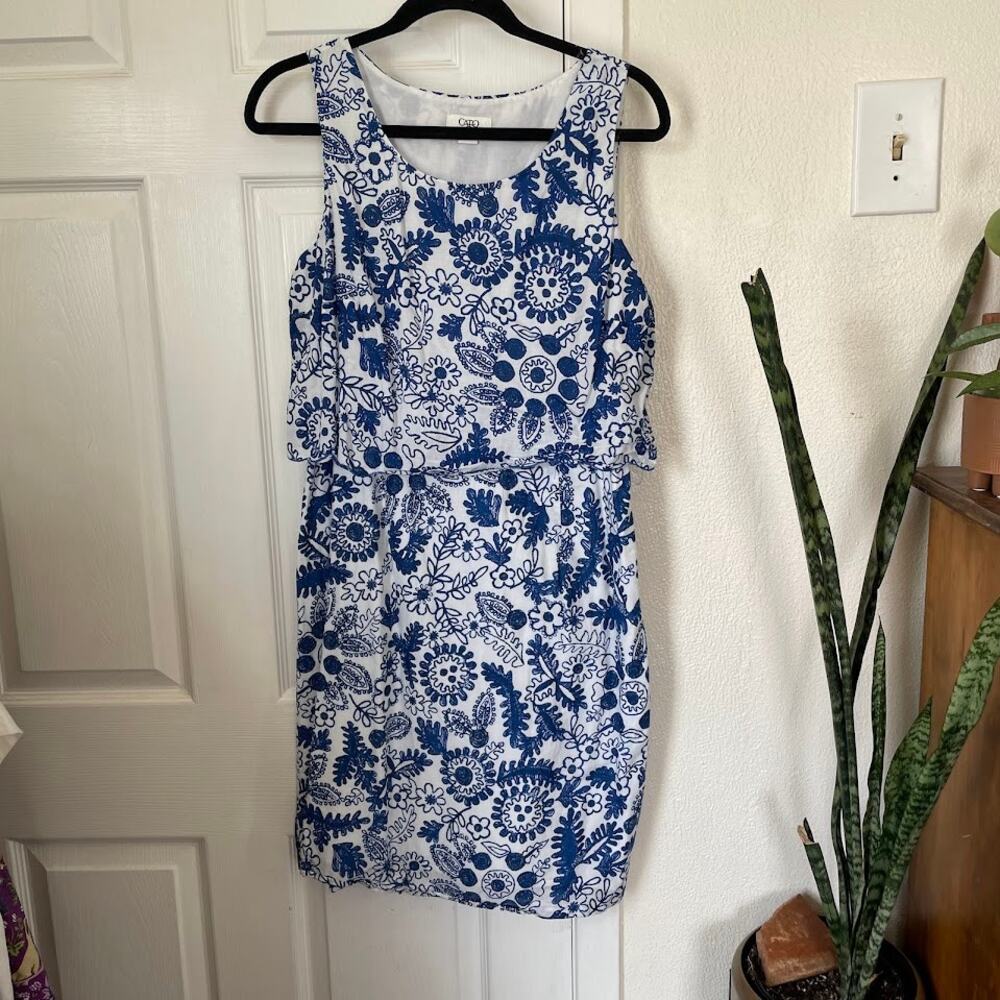 Cato Blue and White Slip Dress